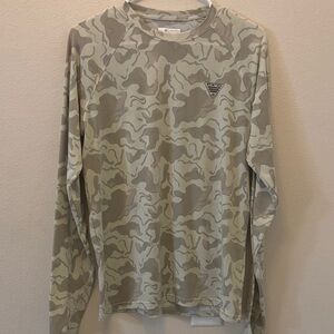 Columbia Long Sleeve Camo Performance Tee - Olive Green & Tan